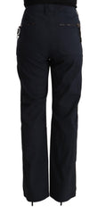 Exte Black High Waist Tapered Cotton Pants