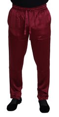 Dolce & Gabbana Silk Lounge Pants in Bordeaux