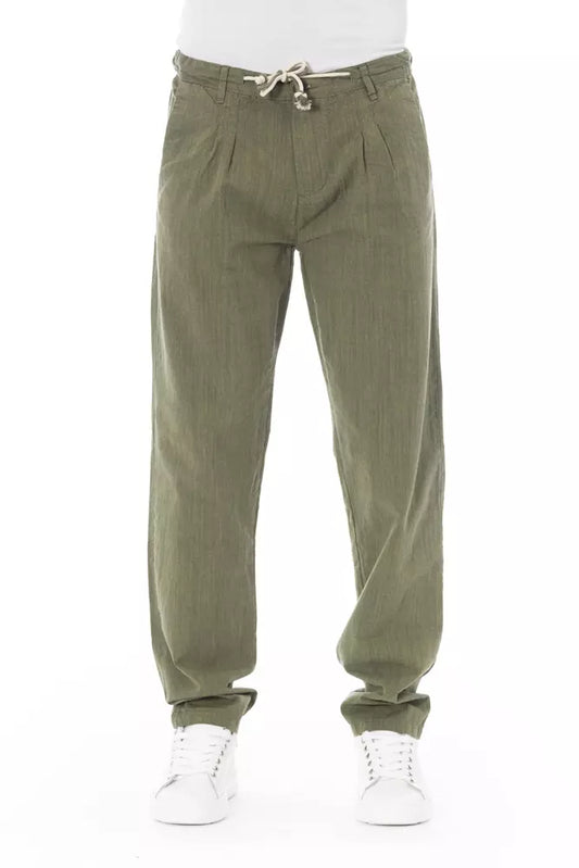 Baldinini Trend Army Cotton Men Chino Trouser