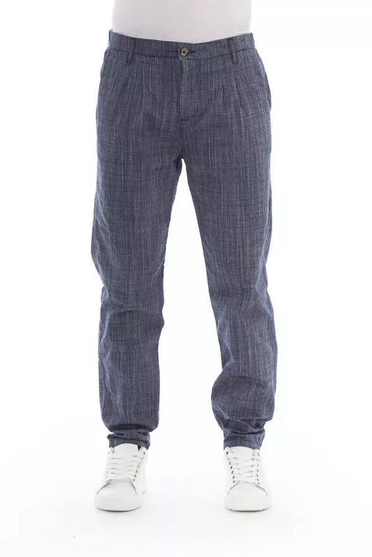 Baldinini Trend Blue Cotton Men Chino Pant