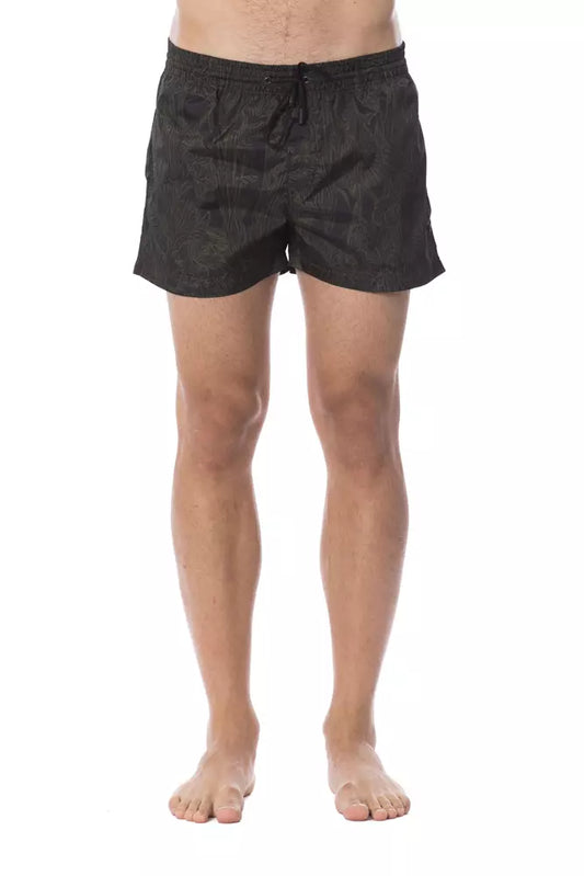 Roberto Cavalli Sport Army Polyester Men's Swim Trunk