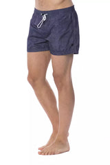 Roberto Cavalli Sport Blue Polyester Men's Swim Trunk