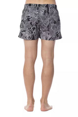 Roberto Cavalli Sport Black Polyester Men Swimsuit