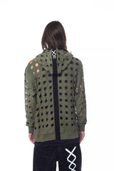 Nicolo Tonetto Army Cotton Men Sweater with Hood and Zip Closure