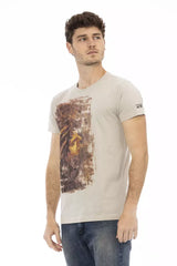 Trussardi Action "Beige Cotton Men T-Shirt"