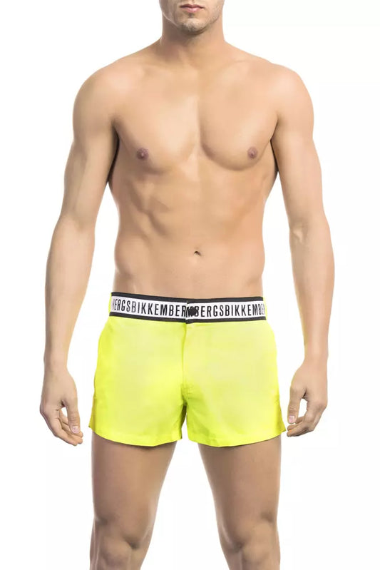 Bikkembergs Yellow Polyamide Men Swimwear