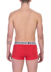 Bikkembergs Red Cotton Men's Underwear Trunk Bi-Pack