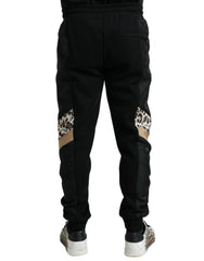 Dolce & Gabbana Elegant Black Leopard Jogger Pants
