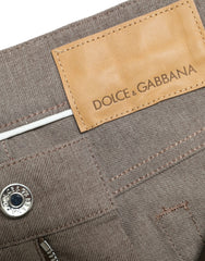 Dolce & Gabbana Elegant Brown Cotton Stretch Skinny Pants