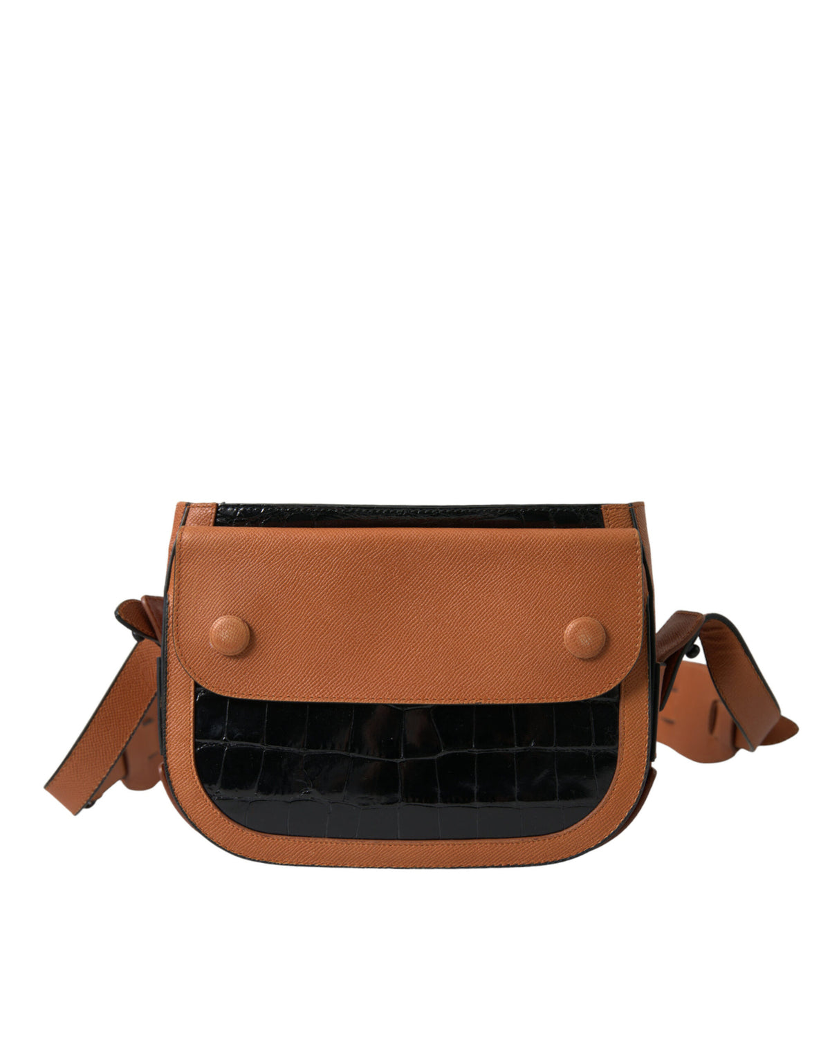 Balenciaga Black Brown Exotic Skin Leather Shoulder Camera Purse Bag