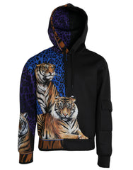 Dolce & Gabbana Multicolor Tiger Hooded Sweatshirt Sweater