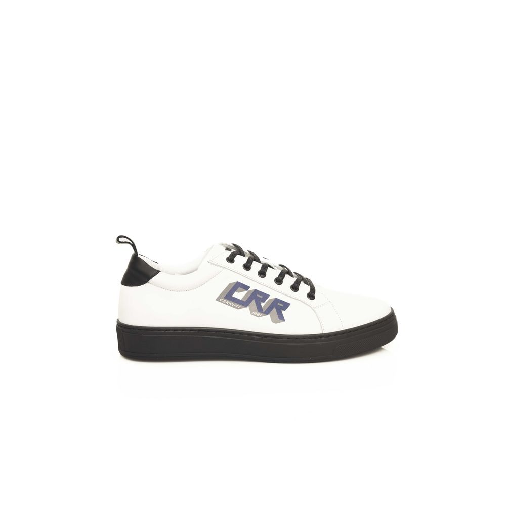 Cerruti 1881 White Cowhide Men Sneaker