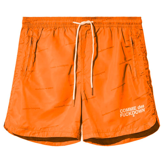Comme Des Fuckdown Orange Polyester Men Swim Short