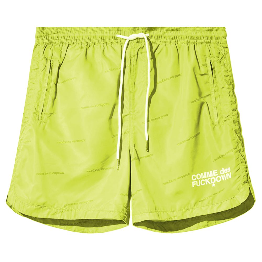 Comme Des Fuckdown Yellow Polyester Men Bermuda Short