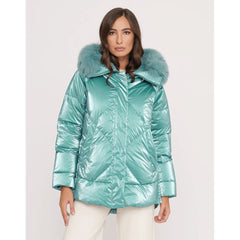 People Of Shibuya Light Blue Polyester Women Jacket