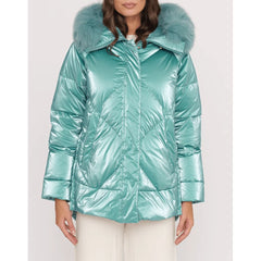 People Of Shibuya Light Blue Polyester Women Jacket