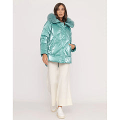 People Of Shibuya Light Blue Polyester Women Jacket