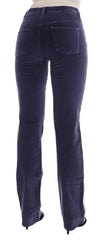 Ermanno Scervino Purple Corduroy Stretch Bootcut Pants