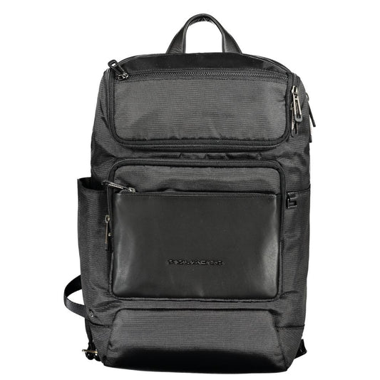 Piquadro Black Recycled Polyethylene Men Backpack