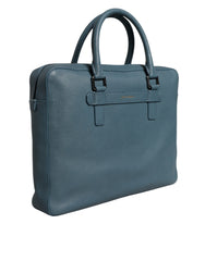 Blue Logo Double Handle Messenger Briefcase Bag