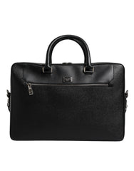 Black Logo Plaque Double Handle Messenger Bag