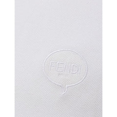 Fendi White Cotton Polo Shirt