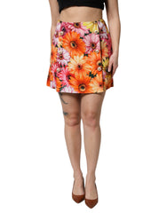 Dolce & Gabbana Multicolor Floral High Waist Mini Skirt