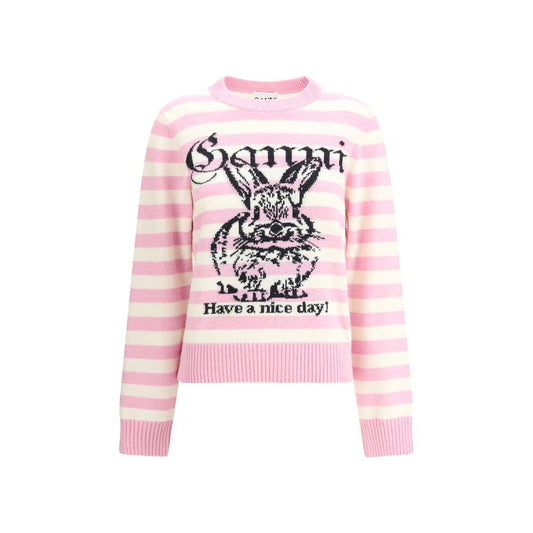 Striped sweater with rabbit