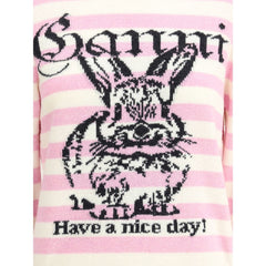 Striped sweater with rabbit
