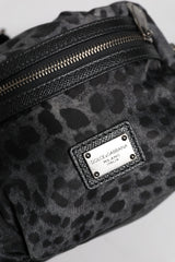Black Gray Leopard DG Logo Belt Waist Fanny Pack Bag