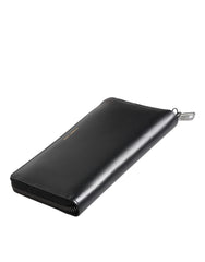 Black Blue Exotic Leather Embossed Continental Wallet