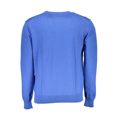 La Martina Blue Cotton Men Sweater