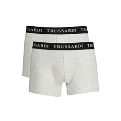 Trussardi Gray Cotton Men Boxer