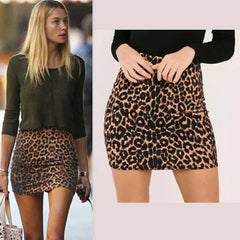 Sassy Leopard Print High Waist Bodycon Mini Skirt for Women