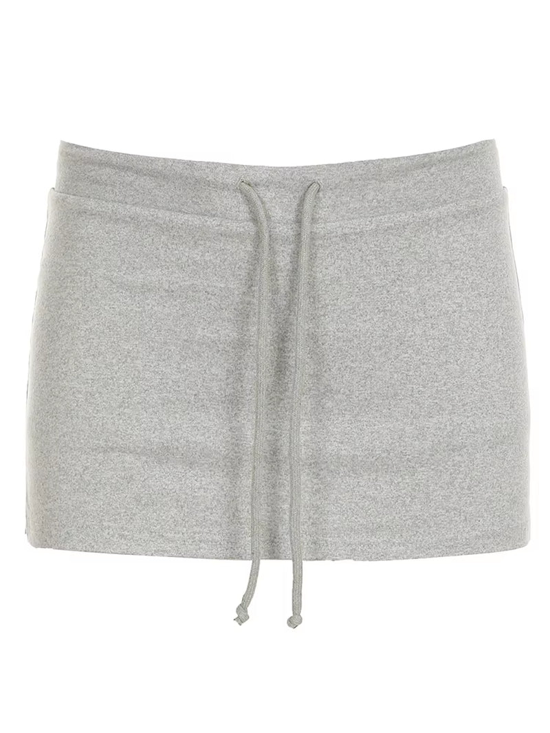 Chic Vintage Lace-Up Mini Skirt - Sexy Retro A-Line Casual Bottoms