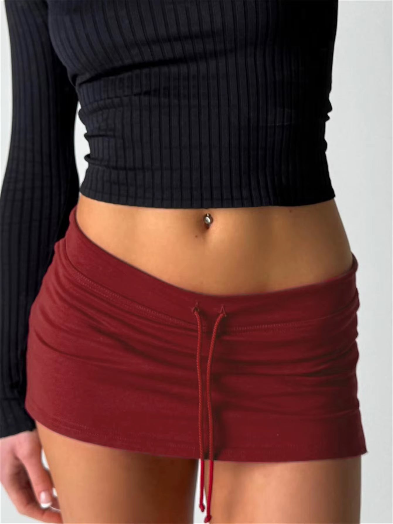 Chic Vintage Lace-Up Mini Skirt - Sexy Retro A-Line Casual Bottoms
